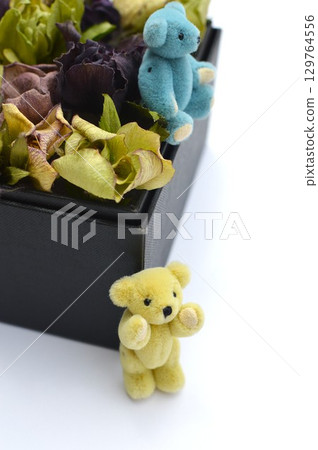 幹聖誕玫瑰花和泰迪熊 幹聖誕玫瑰花和泰迪熊 129764556