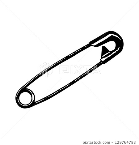 安全別針插圖和設計材料 129764788