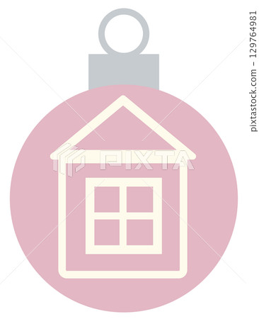 Christmas Ornament 1 House Pink 129764981