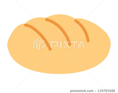 圓麵包的平面設計插圖 129765086