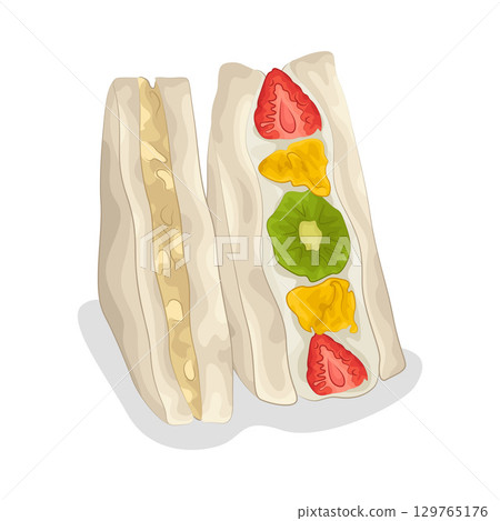 Illustration of Fruit Sandwich 129765176