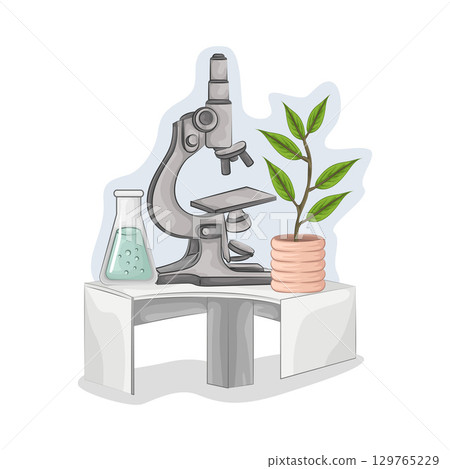 Illustration of Microscope  129765229