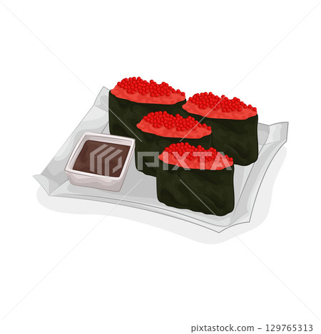 Illustration of Salmon Roe Sushi 129765313
