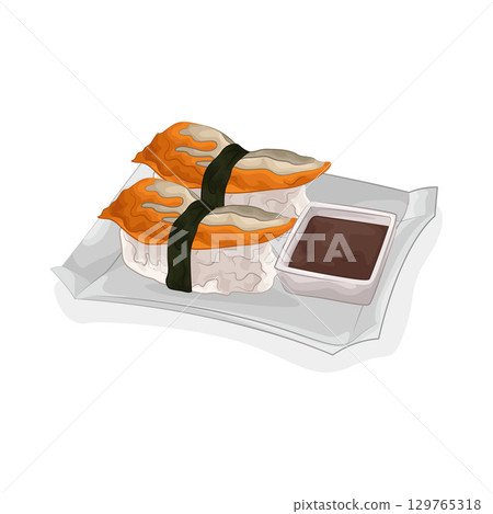 Illustration of Sushi Platter Illustration of Sushi Platter 129765318