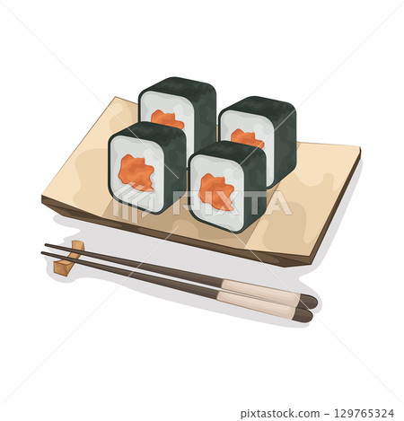 Illustration of Sushi Roll 129765324