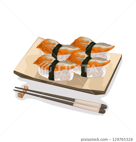 Illustration of Sushi Platter Illustration of Sushi Platter 129765328