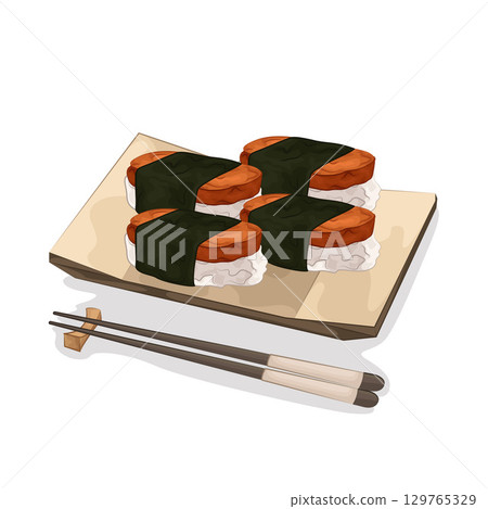 Illustration of Sushi Platter Illustration of Sushi Platter 129765329