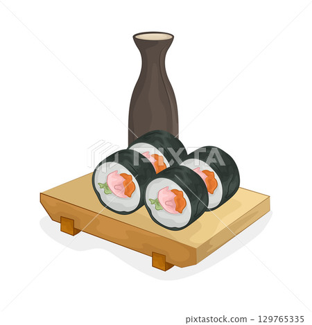 Illustration of Sushi Roll 129765335