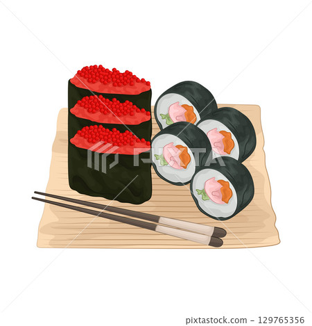 Illustration of Sushi Platter 129765356