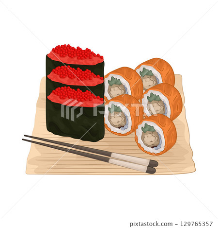 Illustration of Sushi Platter 129765357