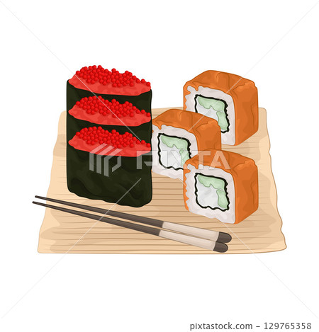 Illustration of Sushi Platter Illustration of Sushi Platter 129765358