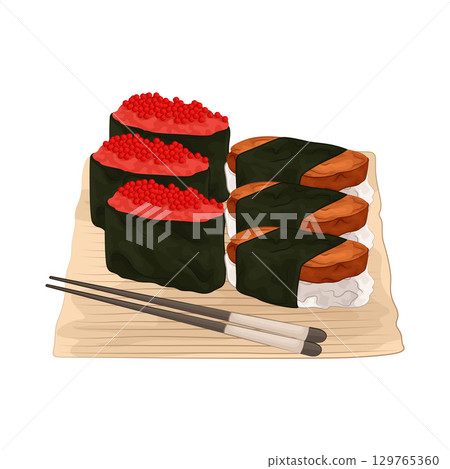 Illustration of Sushi Platter Illustration of Sushi Platter 129765360
