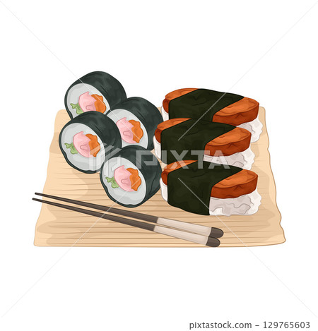 Illustration of Sushi Platter  129765603