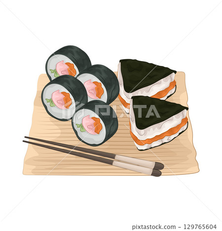 Illustration of Sushi Platter  129765604