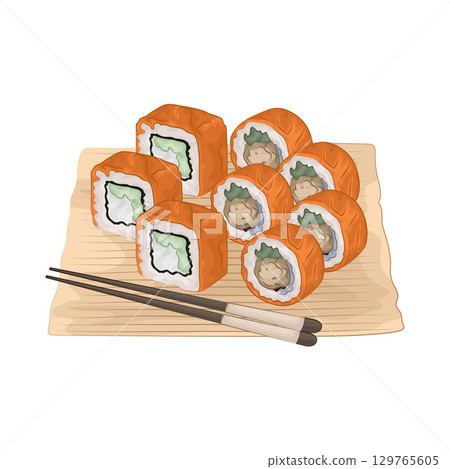 Illustration of Sushi Platter  129765605