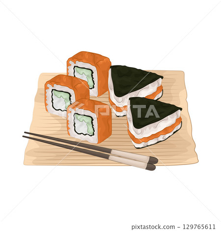 Illustration of Sushi Platter  129765611