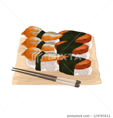 Illustration of Sushi Platter  129765612