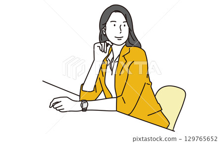Illustration material of a career woman active in business Illustration material of a career woman active in business 129765652