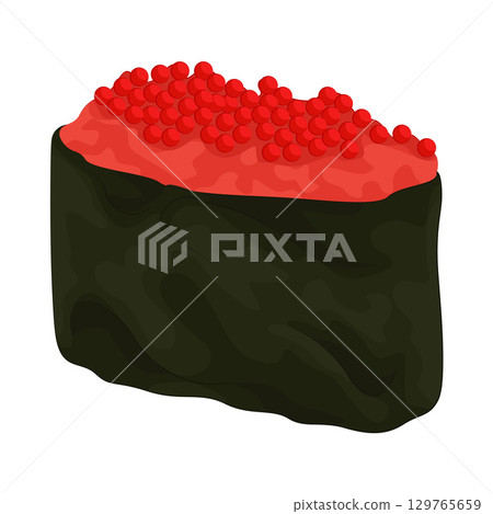 Illustration of Salmon Roe Sushi  129765659