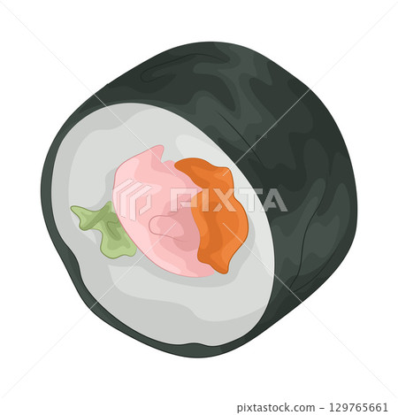 Illustration of Sushi Roll Illustration of Sushi Roll 129765661