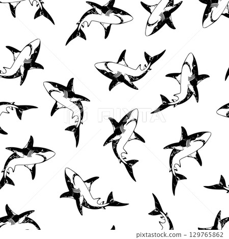 全身鯊魚印花， 129765862