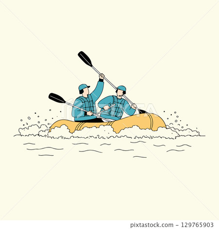 Two People Rafting 129765903