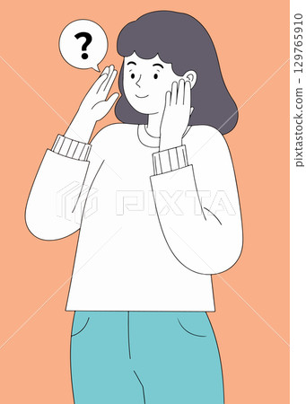 Woman with Question Mark Speech Bubble Woman with Question Mark Speech Bubble 129765910