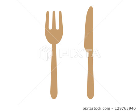 Cutlery icon (knife and fork) 129765940