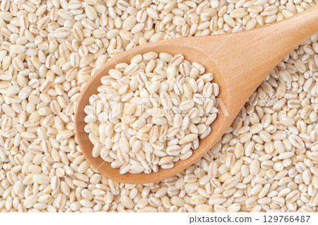 Close-up of germ glutinous barley on a spoon 129766487
