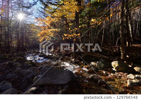 Fall of a mountain stream 129766548