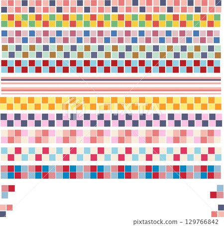 彩色磁磚圖案背景 129766842