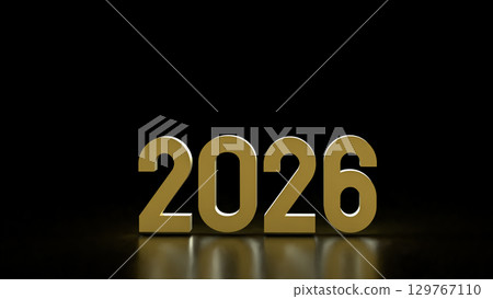 The 2026 for New year or Business Plan concept 3d Rendering. 129767110