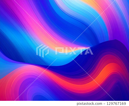 Abstract wave pattern with colorful lines on a bright rainbow background, a dynamic fractal design for artistic decoration Abstract wave pattern with colorful lines on a bright rainbow background, a dynamic fractal design for artistic decoration 129767169