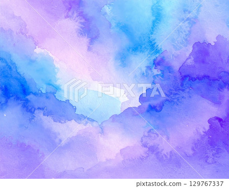 Abstract watercolor background of a blue sky with soft, beautiful clouds Abstract watercolor background of a blue sky with soft, beautiful clouds 129767337