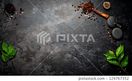 A textured surface of a dark grunge metal wall with an old concrete pattern A textured surface of a dark grunge metal wall with an old concrete pattern 129767352