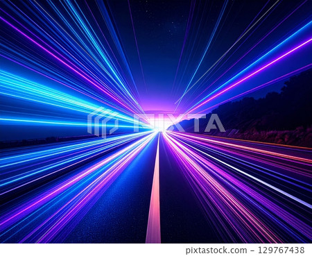An abstract background of vibrant blue rays bursts forth with glowing energy and a bright flash of light An abstract background of vibrant blue rays bursts forth with glowing energy and a bright flash of light 129767438