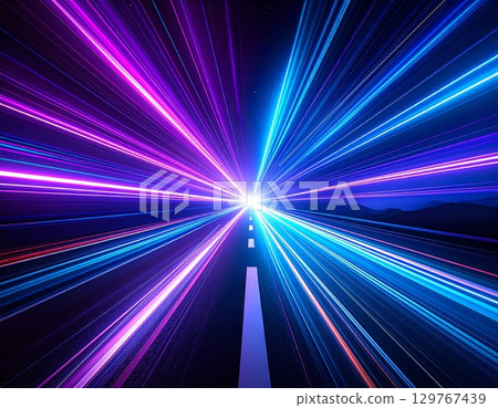 An abstract background of vibrant blue rays bursts forth with glowing energy and a bright flash of light An abstract background of vibrant blue rays bursts forth with glowing energy and a bright flash of light 129767439