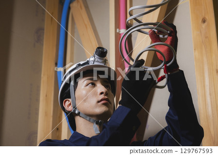 Unit bath wiring work 129767593