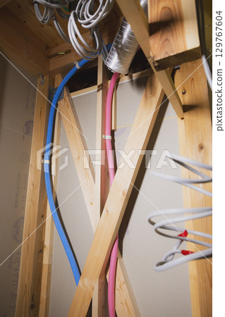 Unit bath wiring work 129767604