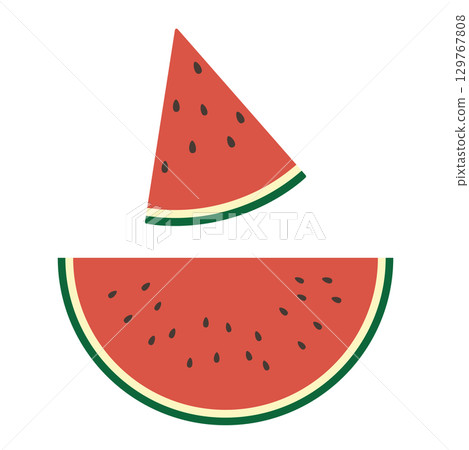 Sliced watermelon illustration 129767808