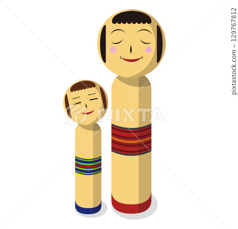 日本傳統工藝品木芥子插圖 日本傳統工藝品木芥子插圖 129767812
