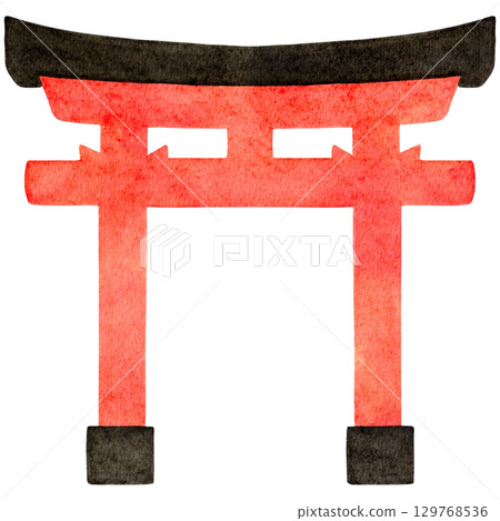 鳥居的簡單水彩畫 129768536