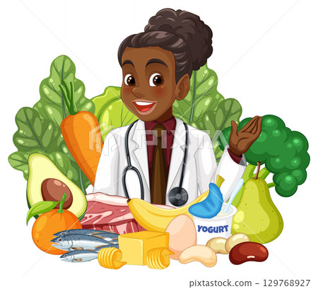 Nutritionist Recommending Healthy Foods and Balanced Diet Nutritionist Recommending Healthy Foods and Balanced Diet 129768927