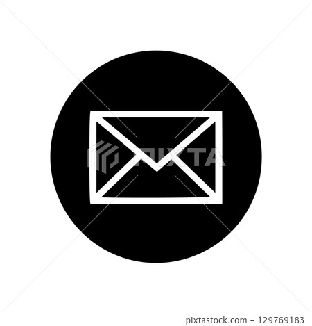 Envelope icon black circle background Envelope icon black circle background 129769183