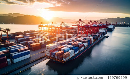 Container wharf 129769399