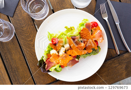 Delicious French Basque salad Delicious French Basque salad 129769673