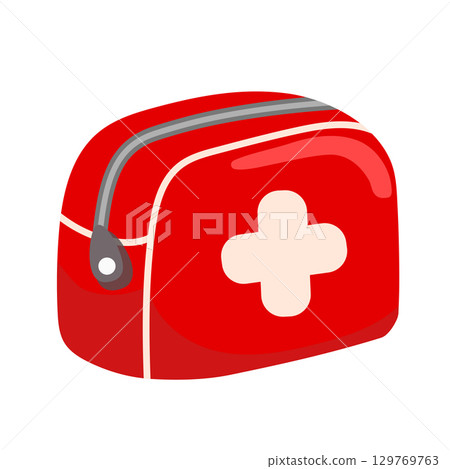 First aid kit icon, mini first aid kit pouch bag vector illustration, portable outdoor first aid bag clip art, pocket emergency medicine bag clipart First aid kit icon, mini first aid kit pouch bag vector illustration, portable outdoor first aid bag clip art, pocket emergency medicine bag clipart 129769763
