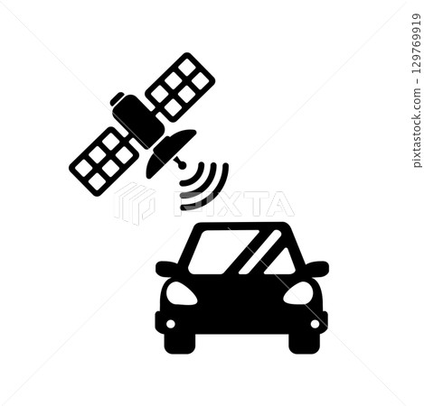 人造衛星(GPS)向量圖示插畫/汽車導航 人造衛星(GPS)向量圖示插畫/汽車導航 129769919