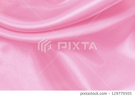Pink fabric cloth texture for background and design art work, beautiful crumpled pattern of silk or linen. 129770505