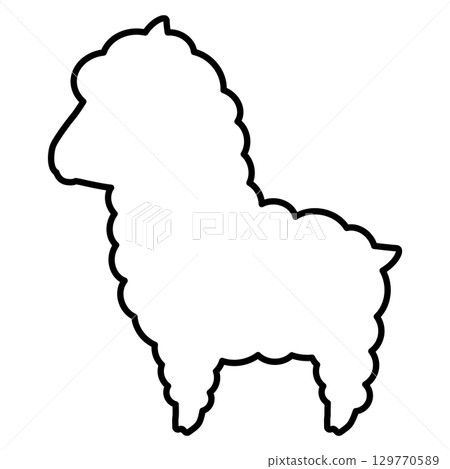 側身羊駝的線畫 129770589